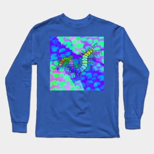 Iridescent Centipede | Cheetah Print (Blue/Green) Long Sleeve T-Shirt